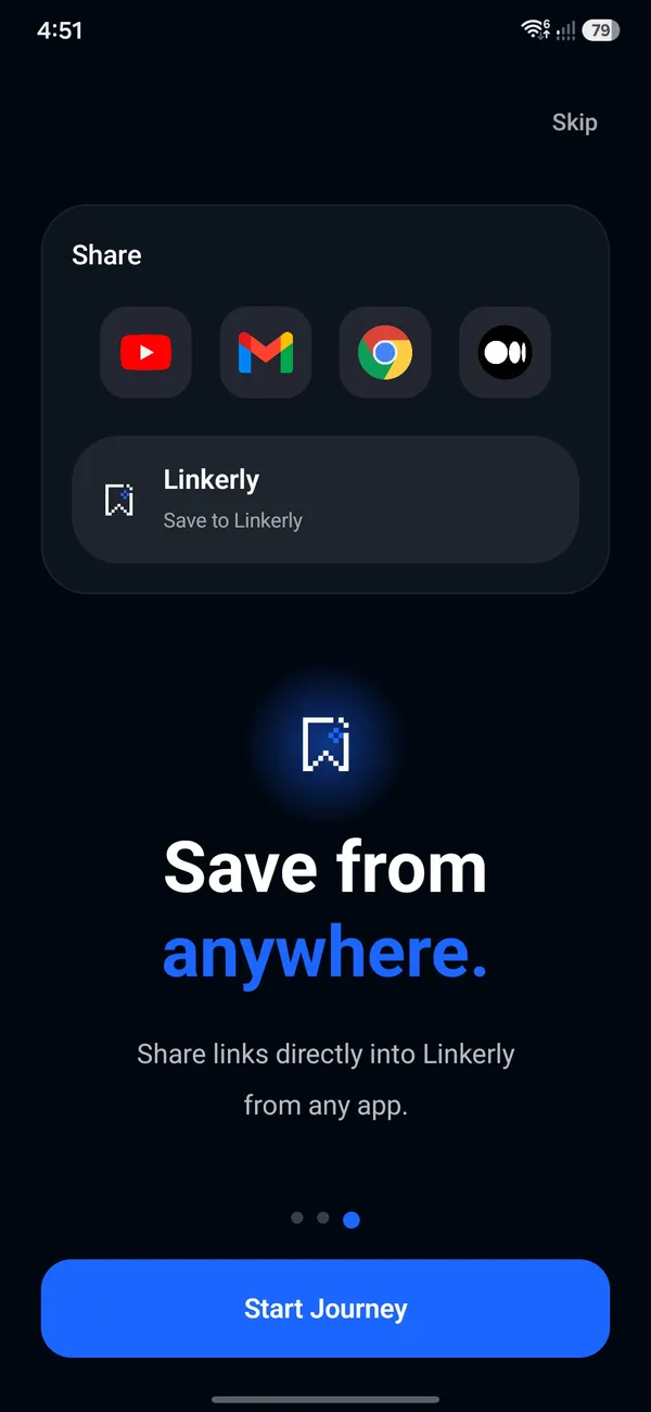 Linkerly onboarding, page three